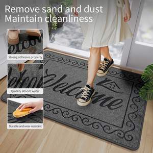 Tapis de bienvenue rectangulaire pour l'extérieur, résistant aux taches, en fibre de polyester, pour entrée - Product Image 3