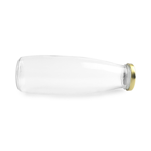 Emballage de bouteille en verre de thé au lait quotidien vintage de sauce de soja ronde réutilisable de 500ml 16oz avec <span class=keywords><strong>bouchon</strong></span> de cosse de 43mm - Product Image 3