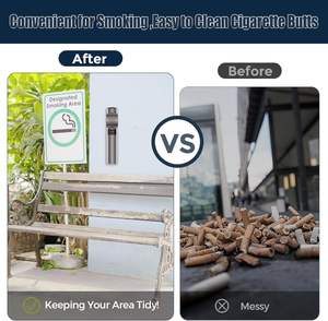 Kolay temiz özelliği ile ticari Modern duvara monte paslanmaz çelik küllük açık kullanım kutusu paketlenmiş - Product Image 5