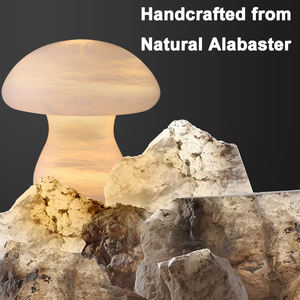 Lampada da Tavolo Ricaricabile ZEROUNO Design a Forma di Fungo in Alabastro, Batteria 2600mAh, RGBW Multicolore, Dimmerabile, con Sensore di Vibrazione - Product Image 5