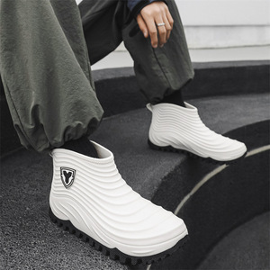 Scarpe <span class=keywords><strong>da</strong></span> <span class=keywords><strong>Pioggia</strong></span> <span class=keywords><strong>da</strong></span> Uomo, Trendy Stivaletti Impermeabili in Gomma, Antiscivolo, <span class=keywords><strong>Stivali</strong></span> <span class=keywords><strong>da</strong></span> <span class=keywords><strong>Pioggia</strong></span> Corti in Gomma per Uomo - Product Image 2