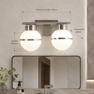 Modern Indoor Decorative Wall <b>Light</b> Stainless Steel Color Glass Double Globe Wall Mounted E27 For Home Hotel Use - Product Image 4