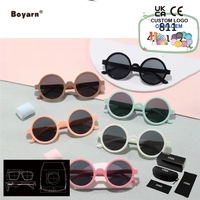 Lunettes de soleil rondes pour enfants Boyarn en gros, motif marguerite, pour tout-petits, lunettes de plage, accessoires mignons pour fêtes