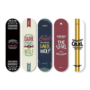 DARKWOLF批发专业100% 加拿大枫木设计定制打印成人滑板完整滑板