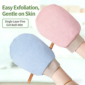 Gants exfoliants pour le corps en soie naturelle 100% pure, écologiques, couleur unie, pour toutes les saisons, élimination des peaux mortes - Product Image 3