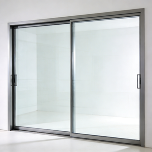 Porte coulissante en aluminium à double vitrage trempé moderne pour cloison intérieure - Product Image 1