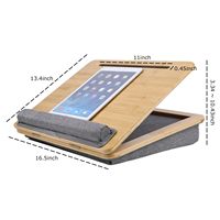 Mesa para Computadora Portátil de Bambú Premium JQ, Soporte Ajustable en Altura con Cojín para Cama, Oficina y Viajes