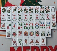 Tuiles de Mahjong de Noël en perles rouges luxueuses, tuiles de Mahjong américaines en acrylique, tuiles d'Halloween violettes pour ensemble de tapis de Mahjong