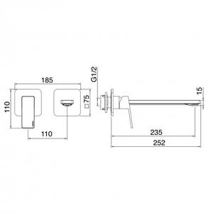 Treemme PA36 rubinetto da bagno a parete accessori per lavabo miscelatore - Product Image 2