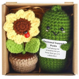 Hot-selling Positive Funny Doll Wool Crocheted Finished Potato Sunflower <b>Gift</b> <b>Box</b> Potted Ornaments <b>Gift</b> <b>Box</b> Set <b>Christmas</b> <b>Gift</b> - Product Image 4