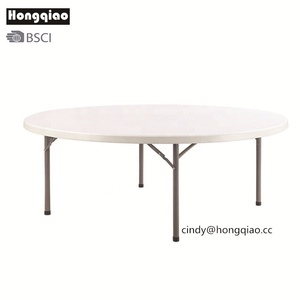 Mesa de Comedor Redonda Plegable de Plástico de 10 Plazas, 6 pies (180 cm), en Venta - Product Image 2