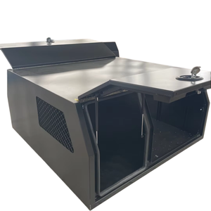 Portable Waterproof 3-Door Aluminum Ute Canopy with Outdoor <b>Lockable</b> Tool <b>Boxes</b> and 1/4 Dog Cage - Product Image 2