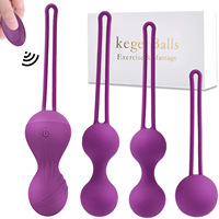 Vibrator Vaginalkugeln Set Silikon 4-teilig Kegel-Ball mit Fernbedienung Gewichtstraining Kit Beckenboden-Übungsgerät Massagegerät für Frauen