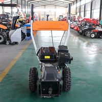 Machine multifonctionnelle autoportée pour le déneigement et le balayage, moteur à essence Loncin 196cc 6.5HP, pour allées