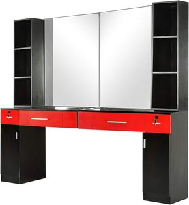 Treo Tường Trạm Cắt Tóc Với 6 Máy Sấy Tóc Chủ Sở Hữu Salon Tạo Kiểu Tóc Với Gương Bàn Trang Điểm Beauty Salon Thiết Bị Spa Thiết Lập - Product Image 1