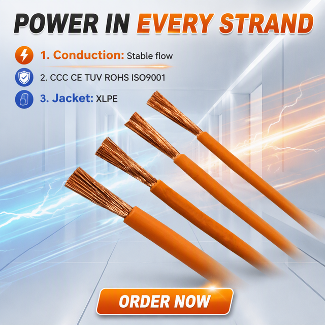 EVR New Energy Vehicle Battery Cable DC 1500V 125℃ High Temperature Copper Conductor EV Charging Connecting Cable