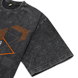 T-shirts à manches courtes pour hommes OEM ODM, noir délavé, coton de haute qualité, imprimé lettres, col rond, style urbain décontracté, coupe classique - Product Image 5