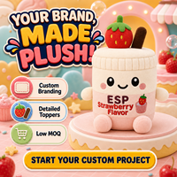 Jouet en peluche personnalisé en forme de boisson fraise, animaux en peluche doux, conception OEM ODM pour cadeaux d'enfants