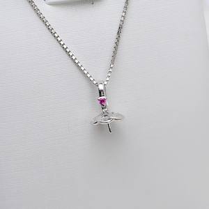 Pendentif en argent S925, collier pour femme, chaîne de clavicule, pendentif en perle lâche, support vide, accessoire DIY, Han 765 - Product Image 4