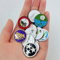 Marqueur de balle de golf personnalisé en gros avec logo en relief, 25 mm, rond, en fer, émail dur, souvenir de tournoi de golf