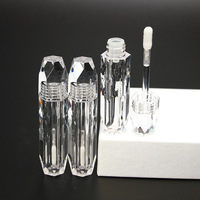 Bouteille de gloss vide 4ml, récipient d'emballage, contenant noir et carré pour brillant à lèvres, dégradé, contenant pour baguettes, pour produit cosmétique, 50 pièces