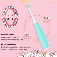 Brosse à dents électrique en silicone en forme de U YBK pour enfants (3-12 ans) Tête de brosse enveloppante 3 faces Douce Rechargeable IPX7