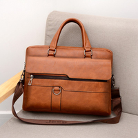 Logo personnalisé décontracté affaires bureau voyage sac à main porte-documents grande capacité multi-sections en cuir PU sac à bandoulière pour hommes