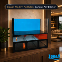 Aquarium de bureau tout-en-un ZOOBAM avec filtre inférieur, aquarium ultra-fin à débordement avec filtration multicouche