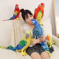 Jouets en peluche perroquet colorés personnalisés de haute qualité, animaux en peluche doux en forme d'oiseaux du zoo, en coton PP, cadeau pour enfants, vente en gros