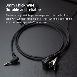 Auricular con <span class=keywords><strong>Cable</strong></span> de 3 mm Youpin Beebest H1 para Walkie Talkie Lite/1S/2/2S de Mijia, Auricular con Gancho para la Oreja, <span class=keywords><strong>Cable</strong></span> en <span class=keywords><strong>Espiral</strong></span>, Auriculares para Walkie Talkie - Product Image 2