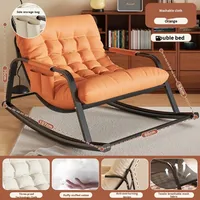 Fauteuil inclinable à double bascule - Design moderne en métal pour chambre à coucher, balcon, salon et bureau