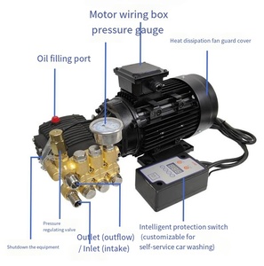 150bar 200bar 250bar Triplex Plunger Pump Motor High Water Car Wash Pump Head - Product Image 4