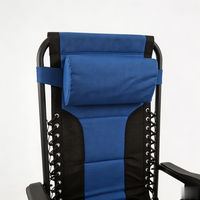 Chaise longue pliante de haute qualité en acier inoxydable, chaise longue inclinable à gravité zéro portable avec rembourrage surdimensionné
