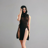 Robe longue fendue Wasteland Sexy sans manches à l'échelle 1/6 Figure de soldat féminin