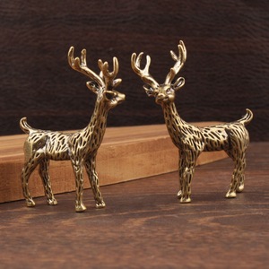 Figura de Ciervo Sika, Escultura de Animal en Latón, Decoración de Mesa para el Hogar, Adorno Navideño - Product Image 1