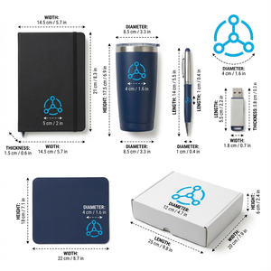 Set Regalo Aziendale Personalizzato con Logo, Kit di Benvenuto per Nuovi Assunti con Taccuino, Penna, Tumbler, Tappetino per Mouse, Chiavetta USB - Product Image 2