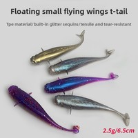 Leurre magique TPE style minnow, souple, hautement élastique, réaliste, avec aile volante et queue en T flottante, tête plombée, pour achigan et poisson mandarin