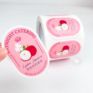 Cá nhân hoá tùy chỉnh dính không thấm nước Vinyl Nhãn dán cuộn lá vàng sản phẩm thực phẩm nhãn in vòng dán logo - Product Image 5