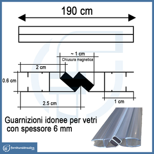 Paire d'ensembles de joints magnétiques essentiels pour portes de douche - Product Image 2