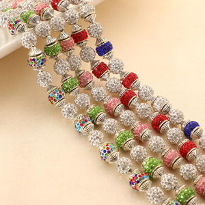 Collier en pâte polymère inspiré de <span class=keywords><strong>la</strong></span> boule <span class=keywords><strong>disco</strong></span> avec strass colorés en gros, collier ras du cou pour hommes et femmes, cadeau sportif - Product Image 2