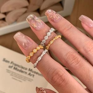 Bague en argent pur S925, style antique brossé, avec diamant en forme de larme taille princesse, luxe léger, style palais haut de gamme - Product Image 1