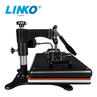 Presse à chaud LINKO 5 en 1 pour T-shirts/tasses/casquettes, machine de transfert thermique pneumatique automatique à station unique avec alimentation latérale pour sublimation