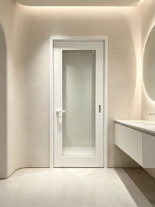 Portes intérieures de ferme en bois massif au design minimaliste moderne, étanches, avec insert en verre, pour usage commercial - Product Image 2