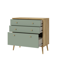 Commode à 3 tiroirs Combohome pour chambre à coucher, commode en bois moderne avec un grand espace de rangement pour chambre à coucher, couloir, salon