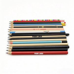 Pencil Triangle Shiny Wood Rubber Head Sketch <b>Drawing</b> Pen <b>Office</b> Learning Stationery HB Pencil School Supplies - Product Image 1
