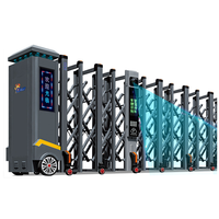 Portail de sécurité électrique rétractable pliable en acier inoxydable résistant aux intempéries pour allée