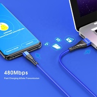 Kabel Pengisi Daya Cepat 10 Kaki Kabel Pengisi Daya Armor Mikro/Tipe C/IOS 8 Pin Kabel Data 1M 2M 3M