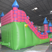 Château Gonflable Commercial avec Toboggan, Tour d'Escalade, Escaliers, Maison de Rebond pour Enfants, Toboggan Aquatique, Trampoline en PVC Robuste pour Parc Public
