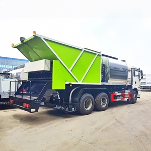 รถบรรทุก HOWO 8x4 8 ลูกบาศก์เมตร สำหรับงานแอสฟัลต์ 12 แมคคาดัม รถปูยางมะตอยแบบซิงโครนัส รถซีลกรวดแบบซิงโครนัส สำหรับงานบำรุงรักษาถนน - Product Image 5