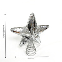 Étoile de Noël Scintillante pour le Sommet de l'Arbre, Décoration Festive pour la Maison, Étoile Miroir à 5 Branches pour le Nouvel An et Noël